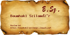 Baumhakl Szilamér névjegykártya